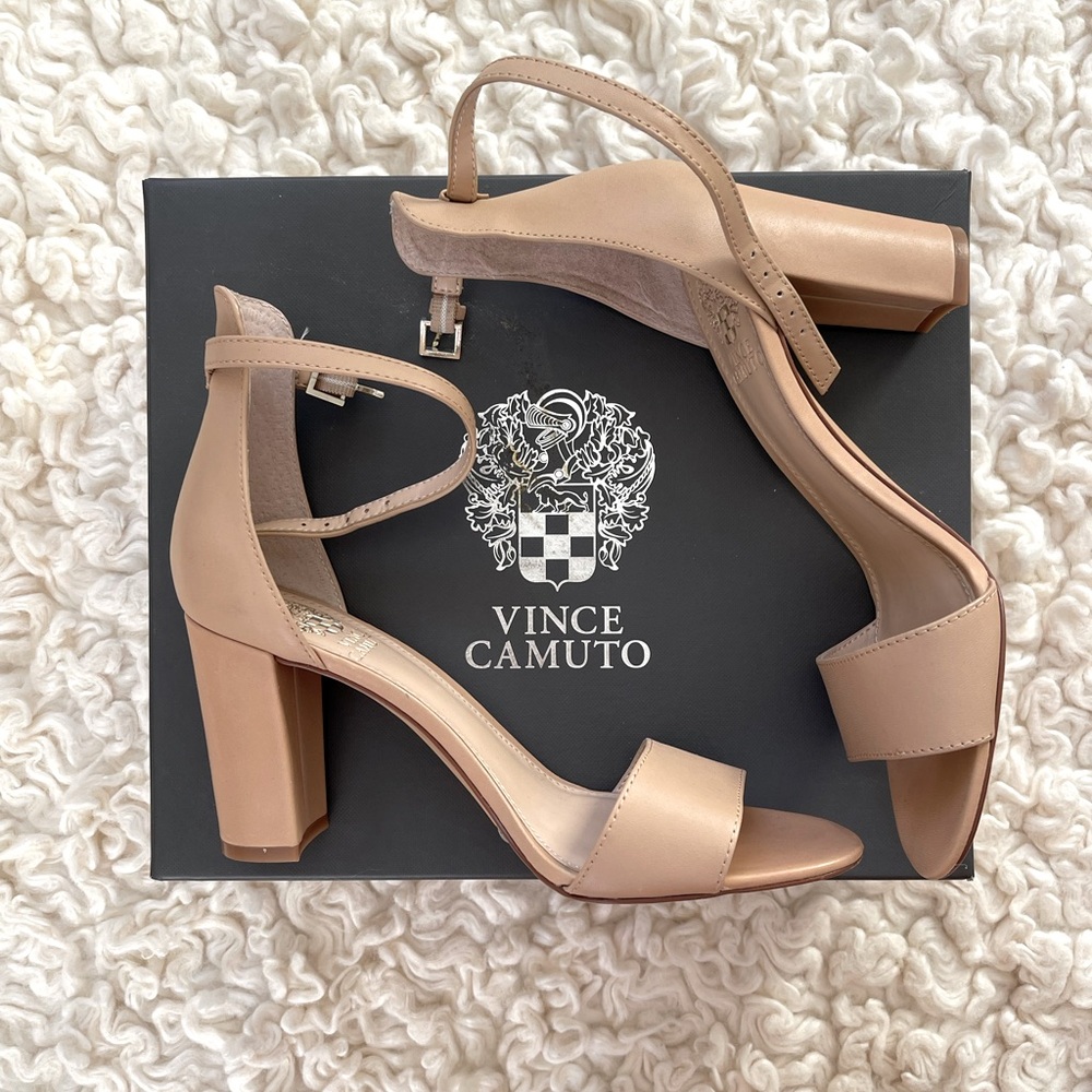 Vince Camuto Nude Heels, Size 7.5 with Box